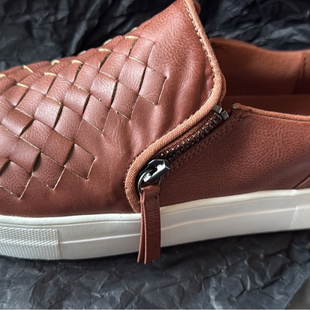 Not Rated Brown Woven Slip-On Sneakers